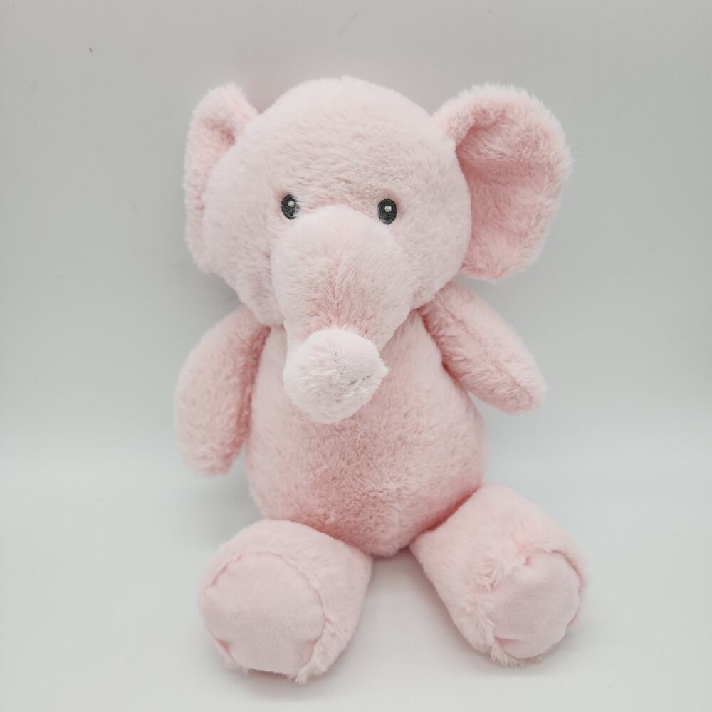 Kellytoy Pink Elephant Rattle Plush 11" Sewn Eyes Crinkle Ears Stuffed Toy Lovey